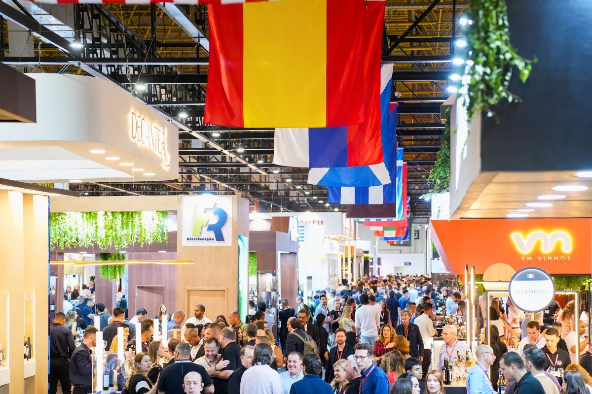 Visitors at wine exhibition